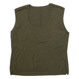 Mens Vest Green Tight Knit Sleeveless M