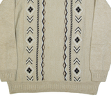 NEW TEX Womens Patterned Jumper Beige Striped Tight Knit L