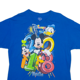DISNEY Mickey Goofy Donald Pluto Mens T-Shirt Blue L