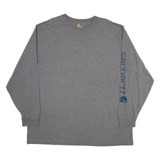 CARHARTT Mens T-Shirt Grey Long Sleeve 2XL