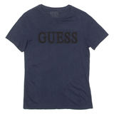 GUESS Mens T-Shirt Blue Crew Neck XS
