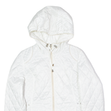 NAUTICA Womens Quilted Jacket White Hooded Diamond S