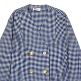 MATERNA Maternity Womens Blazer Jacket Blue 80s Check S