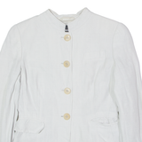 EMPORIO ARMANI Womens Blazer Jacket Grey Linen UK 14