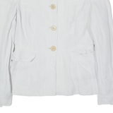 EMPORIO ARMANI Womens Blazer Jacket Grey Linen UK 14