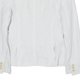 EMPORIO ARMANI Womens Blazer Jacket Grey Linen UK 14