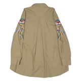 PINKO Embellished Womens Trench Jacket Beige Floral UK 12