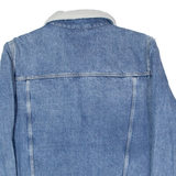 MADE TO LAST Womens Sherpa Lined Denim Jacket Blue XL