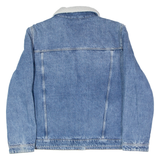 MADE TO LAST Womens Sherpa Lined Denim Jacket Blue XL