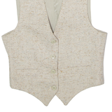SYM Womens Blazer Waistcoat Cream Knit Wool 80s UK 12