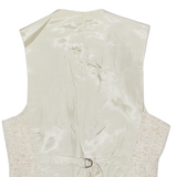 SYM Womens Blazer Waistcoat Cream Knit Wool 80s UK 12