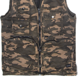 CRIMINAL DAMAGE Utility Mens Gilet Brown Twill Camouflage S