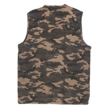 CRIMINAL DAMAGE Utility Mens Gilet Brown Twill Camouflage S