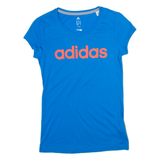 ADIDAS Womens T-Shirt Blue XS