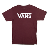 VANS Mens T-Shirt Maroon S