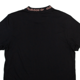 ADIDAS ORIGINALS Womens T-Shirt Black High Neck UK 10