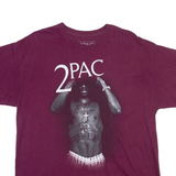 2PAC Mens Band T-Shirt Maroon XL