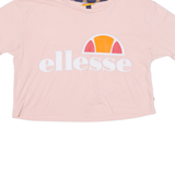 ELLESSE Crop Top Womens T-Shirt Pink UK 8