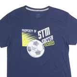 RUSSELL ATHLETIC Property Of STM Soccer Academy Mens T-Shirt Blue USA M