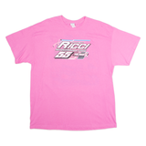 GILDAN Alison Ricci #55 Racing Mens T-Shirt Pink USA Crew Neck XL