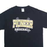 GILDAN Pioneer Baseball Mens T-Shirt Black USA Crew Neck L