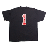 HANES East Bay Baseball Club #1 Mens T-Shirt Black USA Crew Neck L