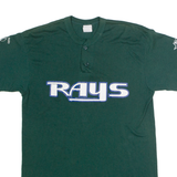 MAJESTIC El Paso Rays Baseball #3 Mens T-Shirt Green USA Button Neck L