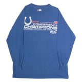 NFL Indianapolis Colts 2009 AFC Champions Mens T-Shirt Blue USA Crew Neck L