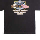 MAJESTIC NLCS 2010 San Francisco Giants Vs Philadelphia Phillies Mens T-Shirt Black USA XL
