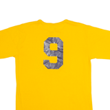 AUGUSTA Tri-West Baseball #9 Mens T-Shirt Yellow USA Button Neck M