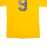 AUGUSTA Tri-West Baseball #9 Mens T-Shirt Yellow USA Button Neck M