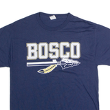 HANES Bosco Mens T-Shirt Blue USA Crew Neck M