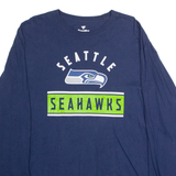 FANATICS Seattle Seahawks Mens T-Shirt Blue Long Sleeve USA Crew Neck XL