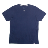 RUSSELL ATHLETIC Embroidered Maple Leaf Mens T-Shirt Blue Crew Neck L