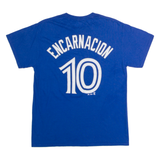 MAJESTIC Toronto Blue Jays #10 Encarnacion Mens T-Shirt Blue USA Crew Neck M
