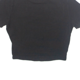 ADIDAS Cropped Womens T-Shirt Black UK 8