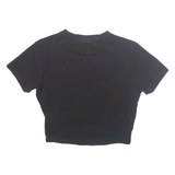 ADIDAS Cropped Womens T-Shirt Black UK 8