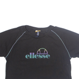 ELLESSE Cropped Womens T-Shirt Black UK 14