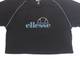 ELLESSE Cropped Womens T-Shirt Black UK 14