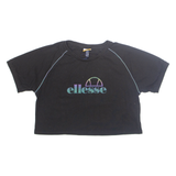 ELLESSE Cropped Womens T-Shirt Black UK 14