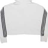 ADIDAS ORIGINALS Cropped Womens White Hoodie UK 8