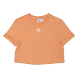 ADIDAS Cropped Womens T-Shirt Orange UK 8