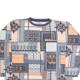 ROCKY Patchwork Mens Sweatshirt Black 90s M