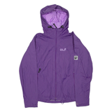 JACK WOLFSKIN Womens Rain Jacket Purple Hooded S