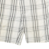 DICKIES Mens Workwear Shorts White Check XL W38