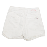 TOMMY HILFIGER Womens Denim Shorts White S W27
