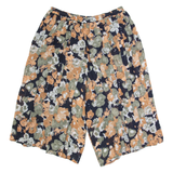 FRANKENWALDER 3/4 Length Womens Casual Shorts Black 90s Floral L W32