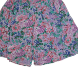 3/4 Length Womens Casual Shorts Pink Relaxed 90s Floral S W26