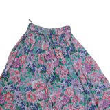 3/4 Length Womens Casual Shorts Pink Relaxed 90s Floral S W26