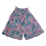 3/4 Length Womens Casual Shorts Pink Relaxed 90s Floral S W26